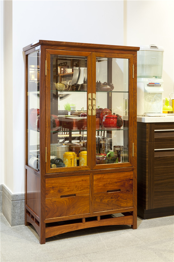 雙門(mén)四抽茶具柜